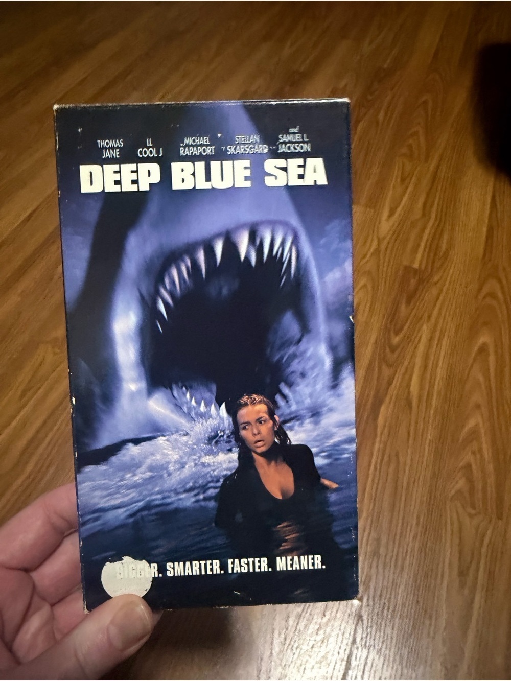 Deep Blue Sea on VHS tape 1999 science fiction horror film